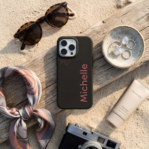 Minimalist Dark Aesthetic Dusty Rose Custom Name iPhone 16 Pro Max Case