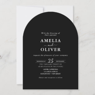 Minimalist Dark Black Elegant Luxury Mood Classy Invitation