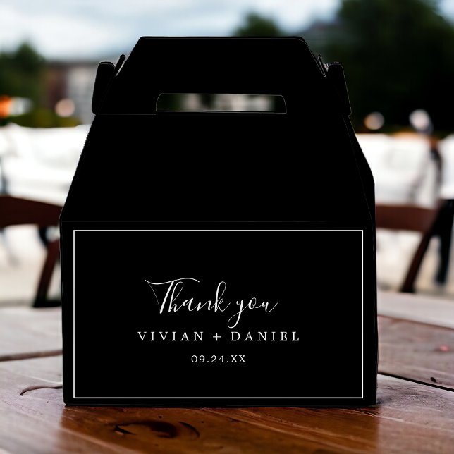 Minimalist | Dark Black Thank You Favour Box (Creator Uploaded)