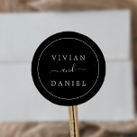 Minimalist Dark Black Wedding Envelope Seals<br><div class="desc">These minimalist dark black wedding envelope seals are perfect for a simple wedding. The modern romantic design features classic black and white typography paired with a rustic yet elegant calligraphy with vintage hand lettered style. Customisable in any colour. Keep the design simple and elegant, as is, or personalise it by...</div>
