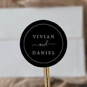 Minimalist Dark Black Wedding Envelope Seals