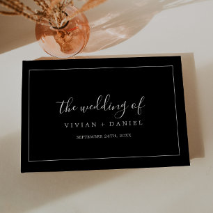 Minimalist Dark Black Wedding Guest Book