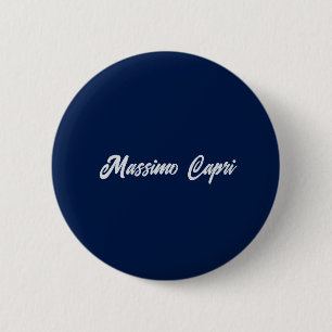 Minimalist Dark Blue Elegant Own Name Bold Text 6 Cm Round Badge