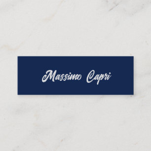 Minimalist Dark Blue Elegant Own Name Bold Text Calling Card