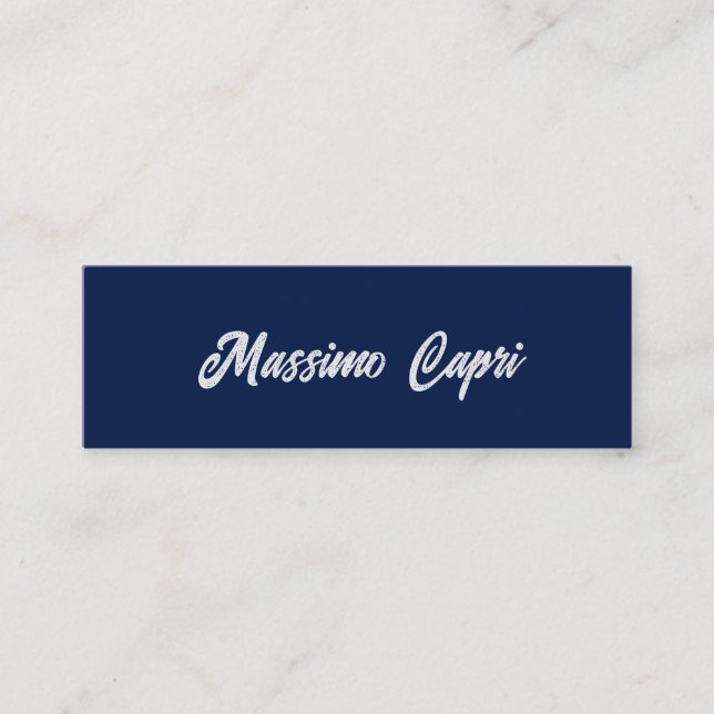 Minimalist Dark Blue Elegant Own Name Bold Text Calling Card (Front)