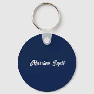 Minimalist Dark Blue Elegant Own Name Bold Text Key Ring