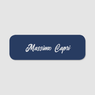 Minimalist Dark Blue Elegant Own Name Bold Text Tag