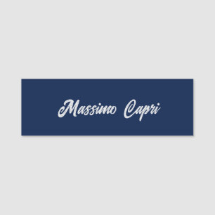 Minimalist Dark Blue Elegant Own Name Bold Text Tag