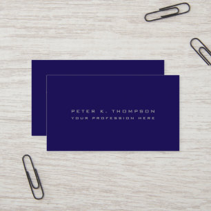 Minimalist dark blue masculine business card