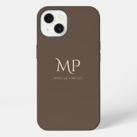 Minimalist Dark Brown Custom Monogram