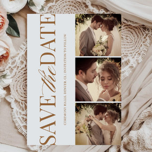 Minimalist Dark Brown Elegant Save The Date Card