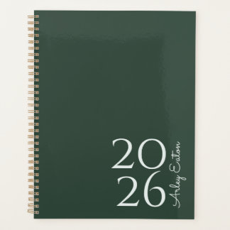 Minimalist Dark Green Custom Personal Monthly Planner