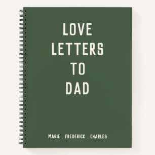 Minimalist Dark Green Father's Day Personalized Notebook
