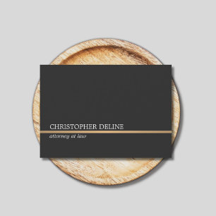 Minimalist Dark Grey Faux Copper Line Attorney Business Card