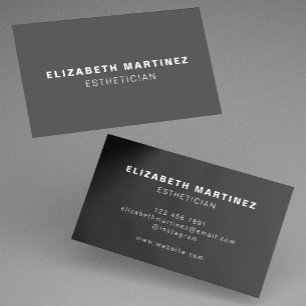 Minimalist Dark Grey Modern Professional Custom Business Card