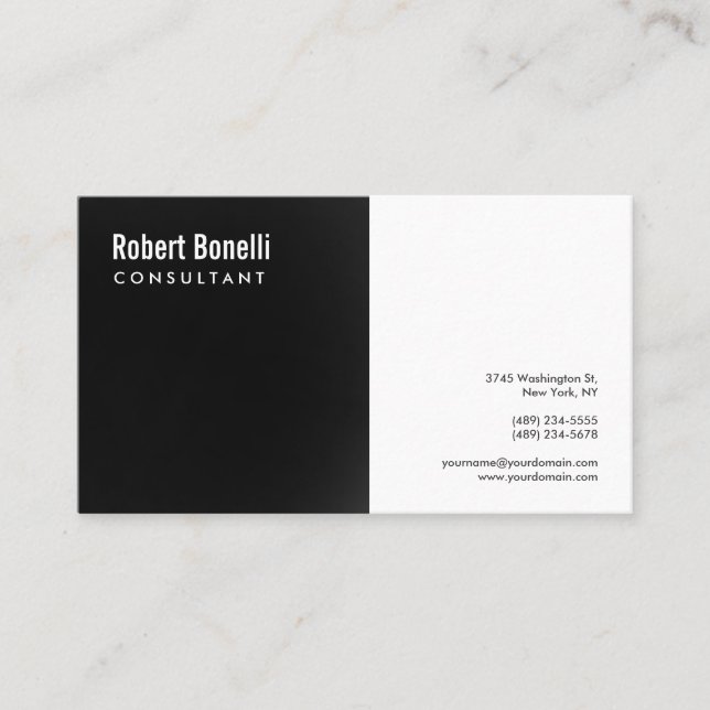 Minimalist Dark Grey White Modern Custom Business Card (Front)