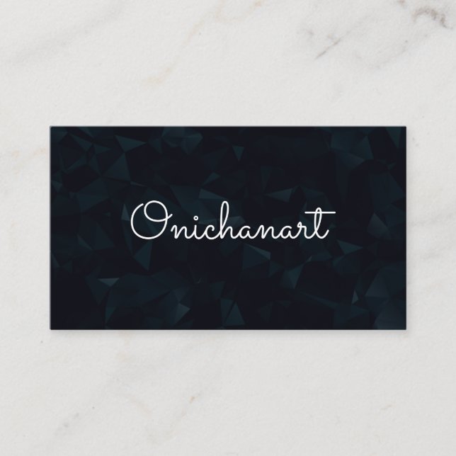 Minimalist Dark Marble With Triangle 3 Dimension Business Card (Front)