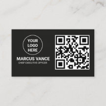 Minimalist Dark Mode QR Code Custom Logo