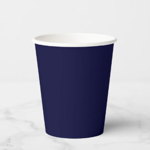 Minimalist dark navy blue plain solid elegant paper cups