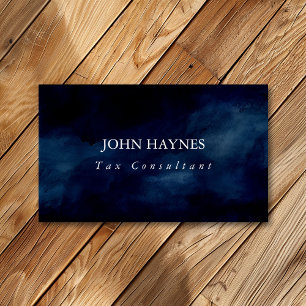 Minimalist Dark Navy Blue Simple Professional Business Card