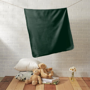 Minimalist dark pine green solid plain elegant baby blanket