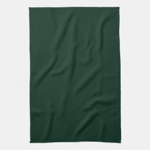 Minimalist dark pine green solid plain elegant tea towel