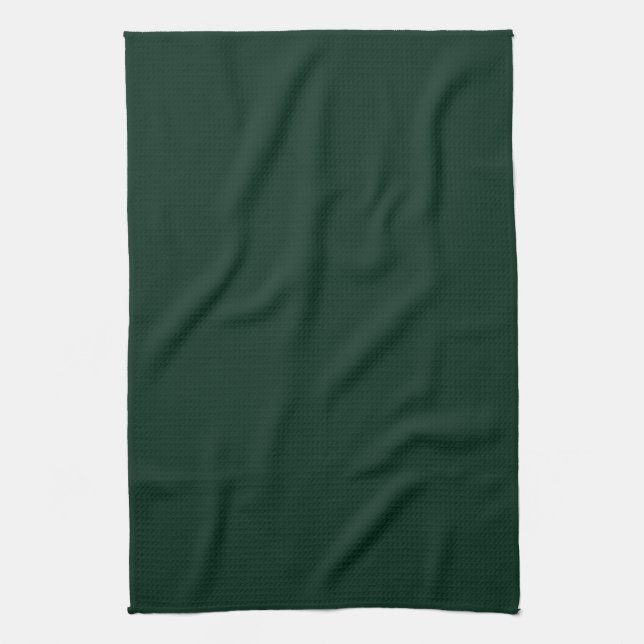 Minimalist dark pine green solid plain elegant tea towel (Vertical)