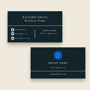 Minimalist Dark Professional Logo Business Card