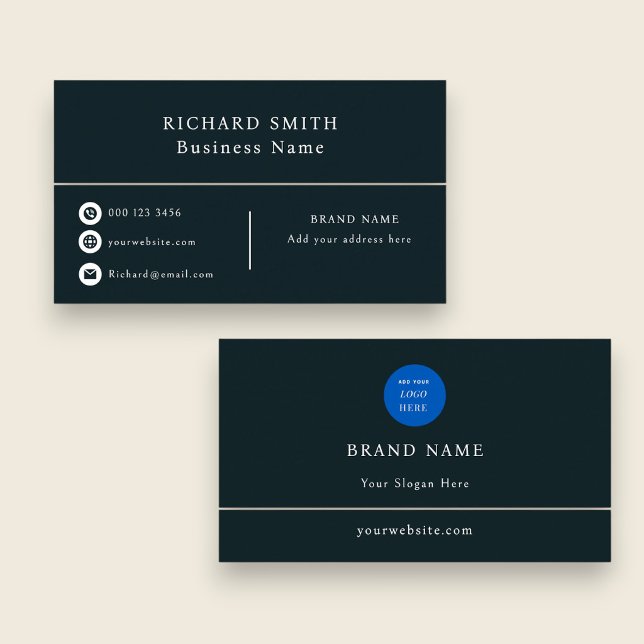 Minimalist Dark Professional Logo Business Card (Creator Uploaded)
