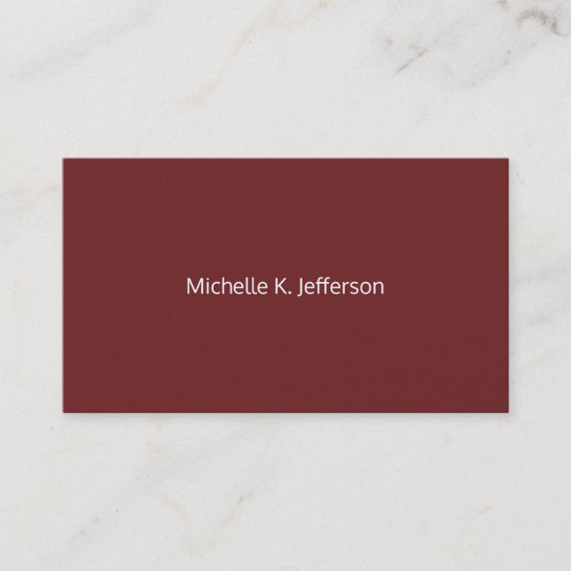 Minimalist Dark Red Business Card (Front)