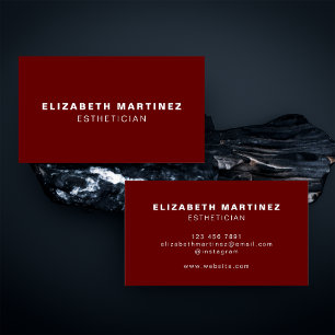 Minimalist Dark Red Modern Professional Customised Business Card