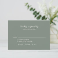 Minimalist Dark Sage Green Script Meal Choice