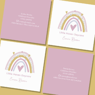 Minimalist Daycare Business Card   Professional Ch