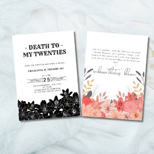 Minimalist Death to My Twenties 30th Birthday Invitation