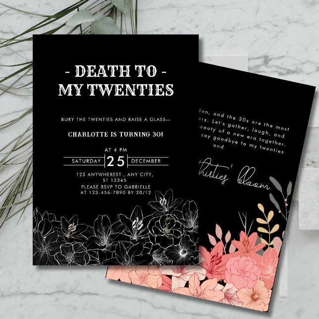 Minimalist Death to My Twenties 30th Birthday Invitation (Minimalist Death to My Twenties 30th Birthday Invitation)