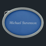 Minimalist Deep Blue Modern Plain Belt Buckle<br><div class="desc">This template can be customised to meet all professional occupations.</div>