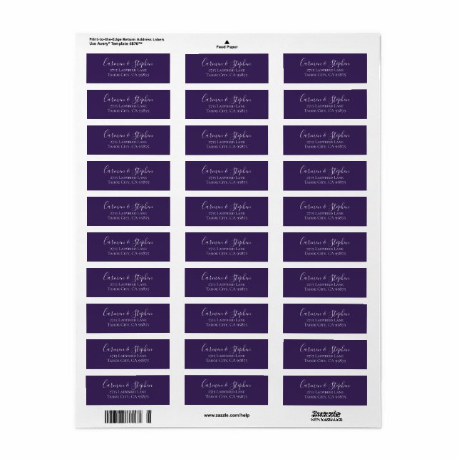 Minimalist Deep Purple Single Tulip Wedding (Full Sheet)