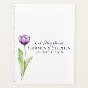 Minimalist Deep Purple Single Tulip Wedding Planner