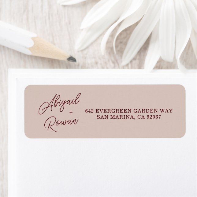 Minimalist Deep Wine Return Address Label (Insitu)