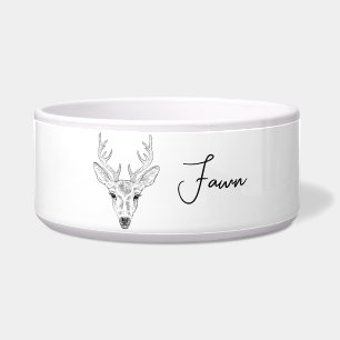 Minimalist Deer Head Line Art Sketch With Name