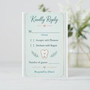 Minimalist Dental Hygiene Graduation RSVP Card   C