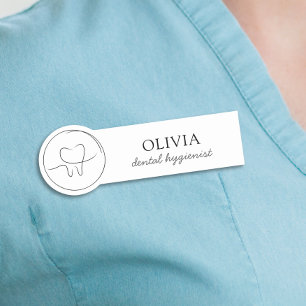 Minimalist Dental Hygienist Name Tag