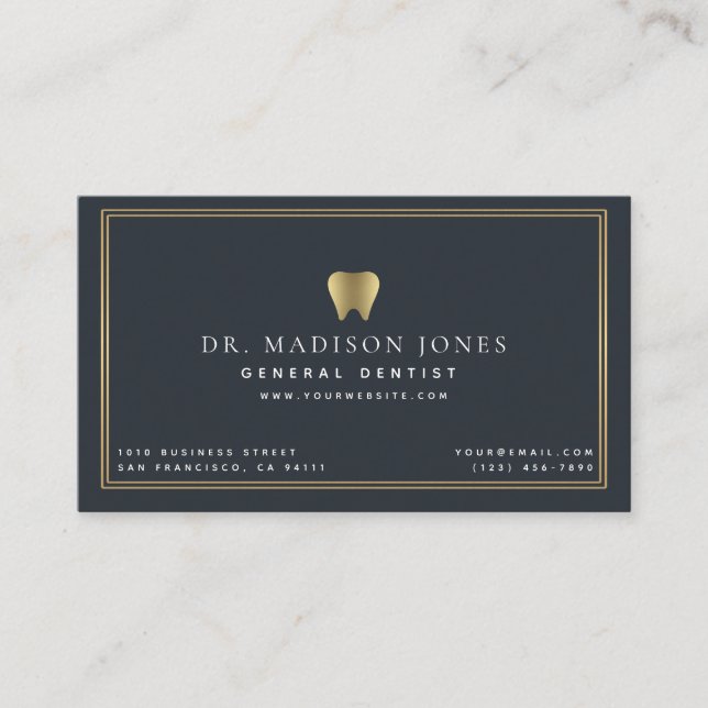 Minimalist Dentist Professional Business Card (Front)