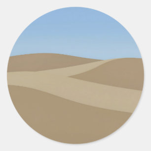 Minimalist Desert Dunes Landscape Classic Round Sticker