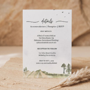 Minimalist Desert Mountain Wedding Details Enclosu Enclosure Card