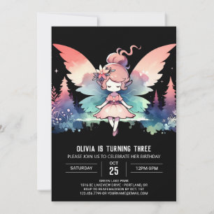 Minimalist Design Fairy Birthday Invitation