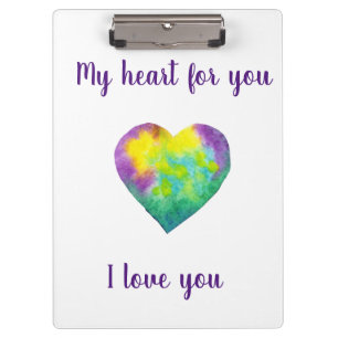 Minimalist design I love you Clipboard
