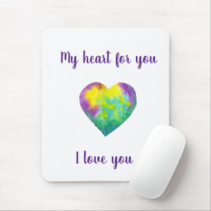 Minimalist design I love you Mouse Pad