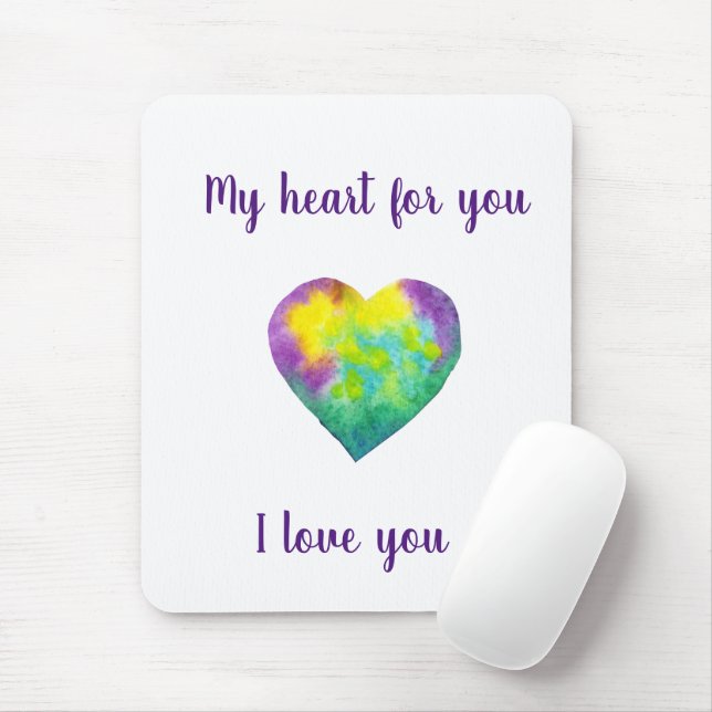 Minimalist design I love you    Mouse Pad (With Mouse)