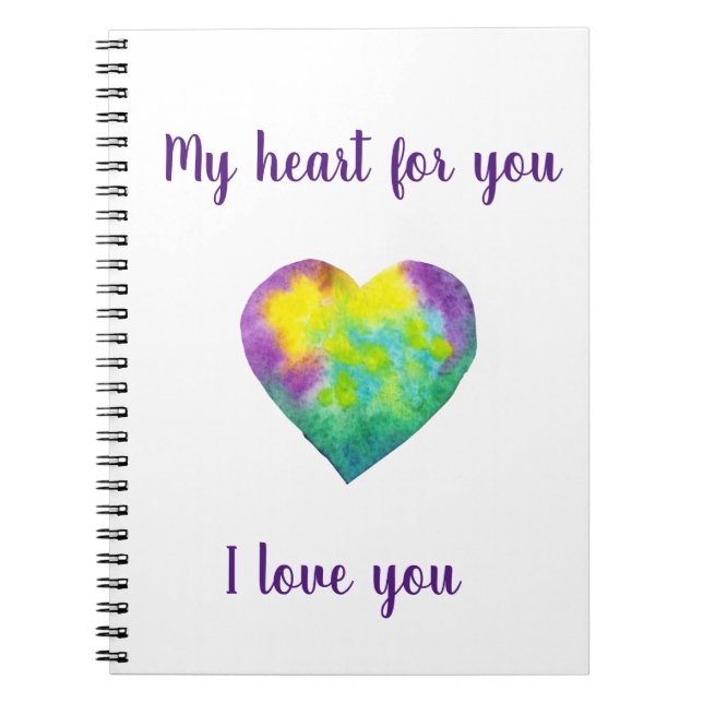 Minimalist design I love you   Notebook (Front)